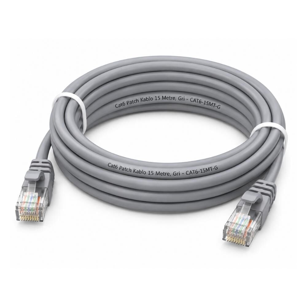 Elitstore Cat6 Patch Kablo 15 Metre, Gri - CAT6-15MT-G