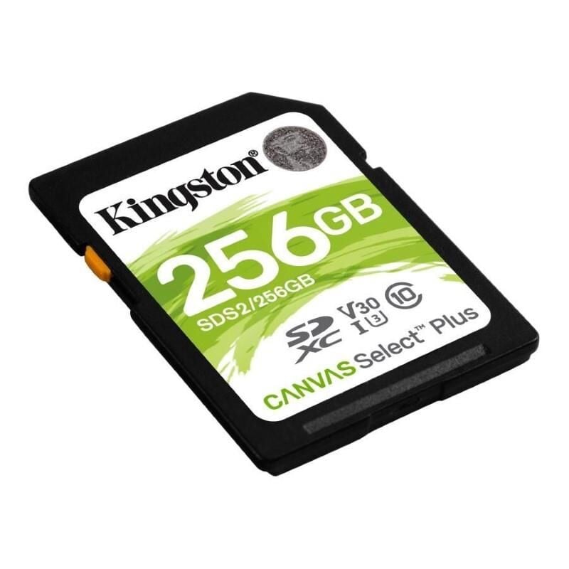 Kingston 256GB SD Hafıza Kartı, Canvas Select Plus 100R C10 UHS-I U3 V30, SDS2/256GB