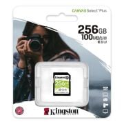 Kingston 256GB SD Hafıza Kartı, Canvas Select Plus 100R C10 UHS-I U3 V30, SDS2/256GB