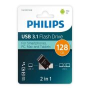 PHILIPS 128GB USB 3.1 Type-C Bellek, 2 in 1 Metal - FM12DC152B/00
