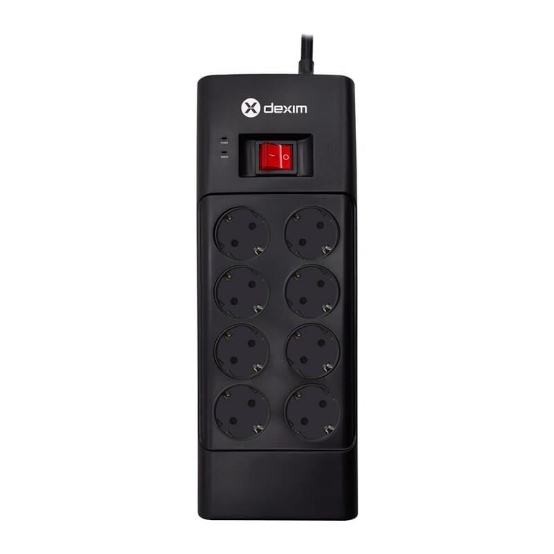 Dexim SP08DG 8Port Akım Koruyucu Priz Siyah 1.8 Metre