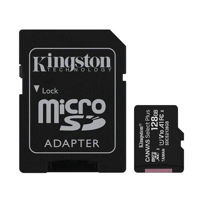 Kingston 128GB Canvas Select Plus Gen3 Micro SDXC 100MB/s A1 Hafıza Kartı, SDCS3/128GB