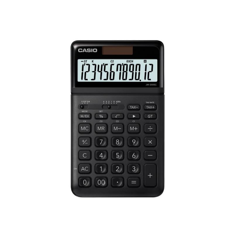 Casio JW-200SC-BK 12 Haneli Masaüstü Hesap Makinesi - Siyah