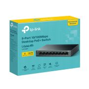 Tp-Link LS109P 9 Port 10/100 Mbps 8 Port Poe+ 10/100 Mbps Switch Metal Kasa