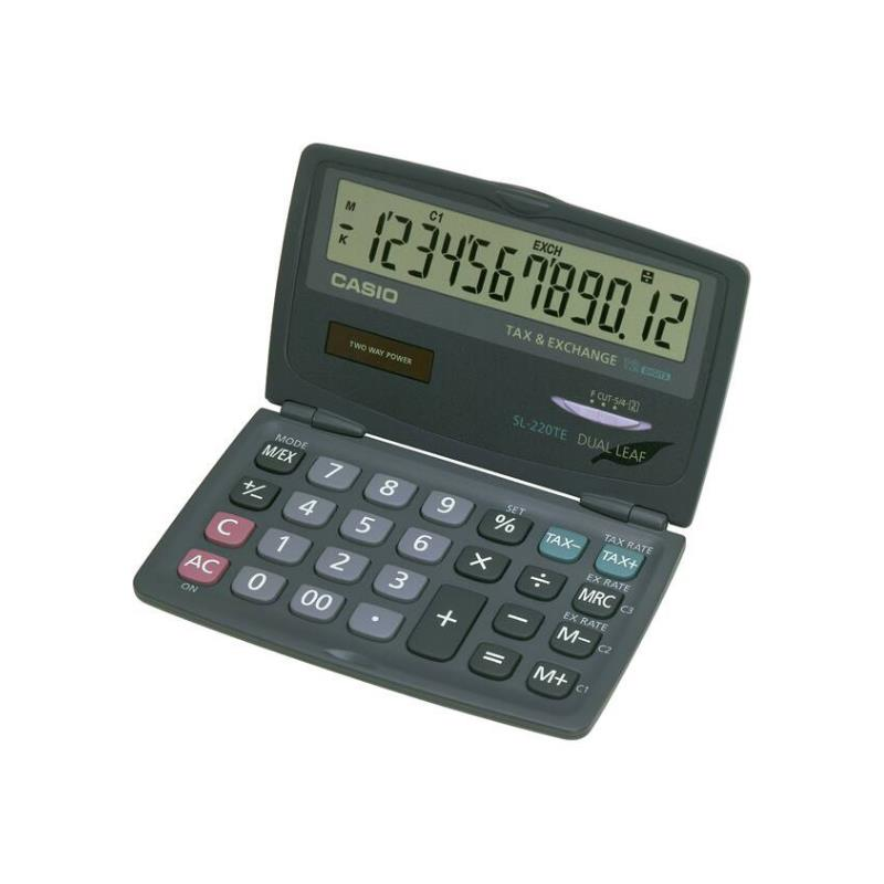 Casio SL-220TE Cep Tipi 12 Hane Hesap Makinesi