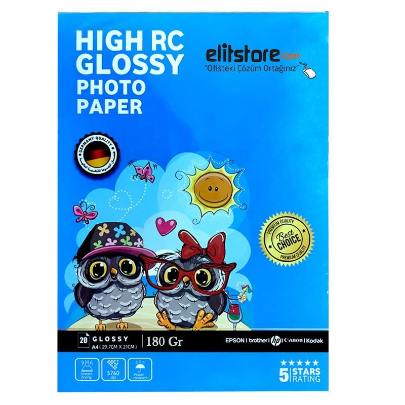 Elitstore Parlak Fotoğraf Kağıdı (High Glossy) 210x297 (A4) 180gr (20 Adet)