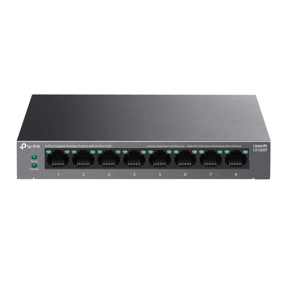 Tp-Link LS108GP 10/100/1000 Mbps 8 Port Poe+ Switch Metal Kasa