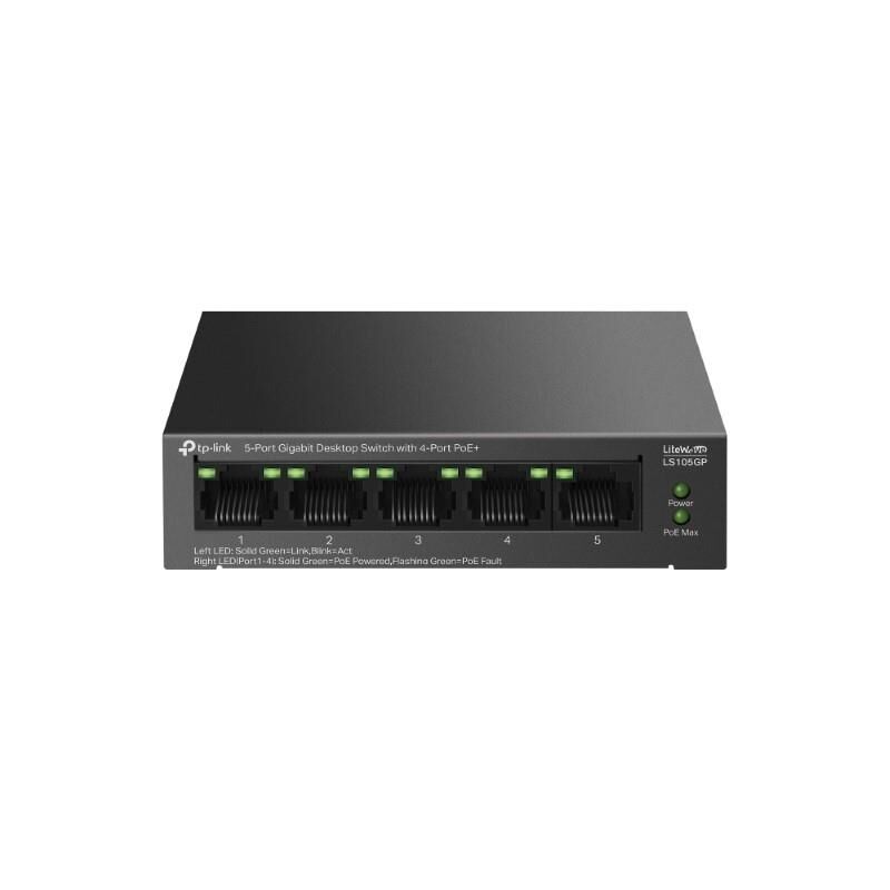 Tp-Link LS105GP 4 Port Poe+ 10/100/1000 Mbps Switch Metal Kasa