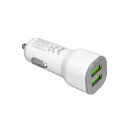 Hytech HY-X44 iPhone Lightning Kablolu 3.4A Hızlı Şarj 2 USB Beyaz Araç Şarj Cihazı