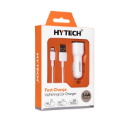Hytech HY-X44 iPhone Lightning Kablolu 3.4A Hızlı Şarj 2 USB Beyaz Araç Şarj Cihazı
