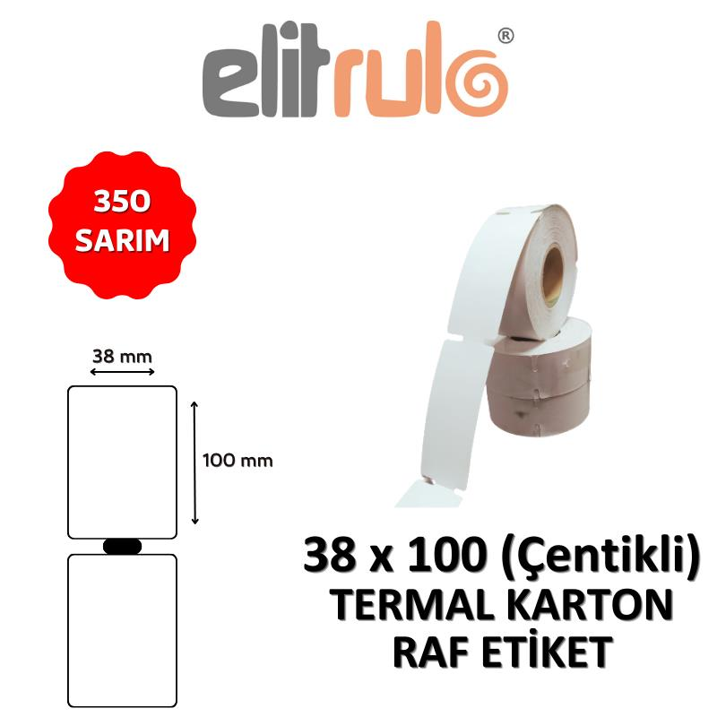 Elitrulo Termal Karton Raf Etiketi 38x100mm ÇENTİKLİ - 350 Adet