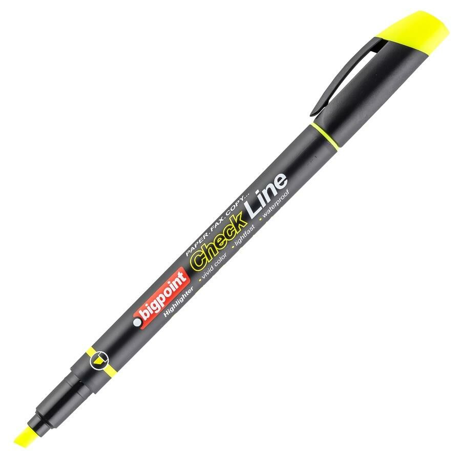 Bigpoint BP911-15 Fosforlu Kalem Cep Tipi, Sarı (12 Adet)
