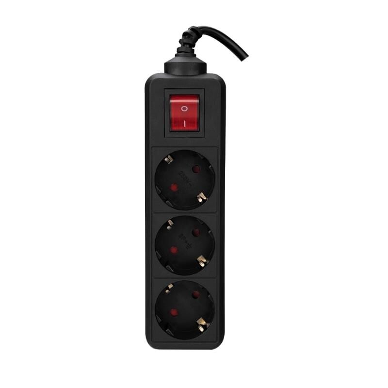 S-Link Akım Korumalı Priz 3'lü, 1,5 Metre Siyah - SPG3-X-3