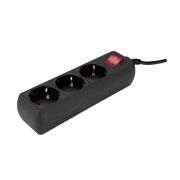 S-Link Akım Korumalı Priz 3'lü, 1,5 Metre Siyah - SPG3-X-3