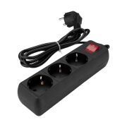 S-Link Akım Korumalı Priz 3'lü, 1,5 Metre Siyah - SPG3-X-3