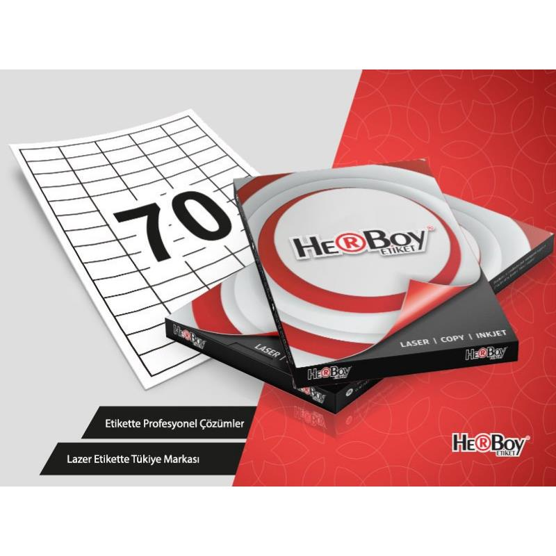 Herboy HB-1270 Beyaz Lazer Etiket A4, 40mm x 20mm