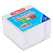 Bigpoint BP129-10 Akrilik Küp Blok Notluk Beyaz 8x8cm, 450 Yaprak