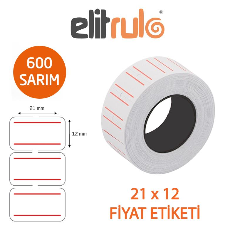 Elitrulo Fiyat Etiketi 10'lu Beyaz 21x12 600 lü