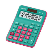 Casio MX-12B-GNRD 12 Haneli Masaüstü Hesap Makinesi, Yeşil+Pembe