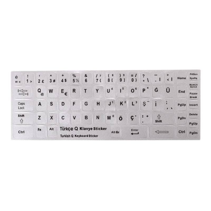 Notebook Klavyeleri İçin Türkçe Sticker Seti - Q Metalik