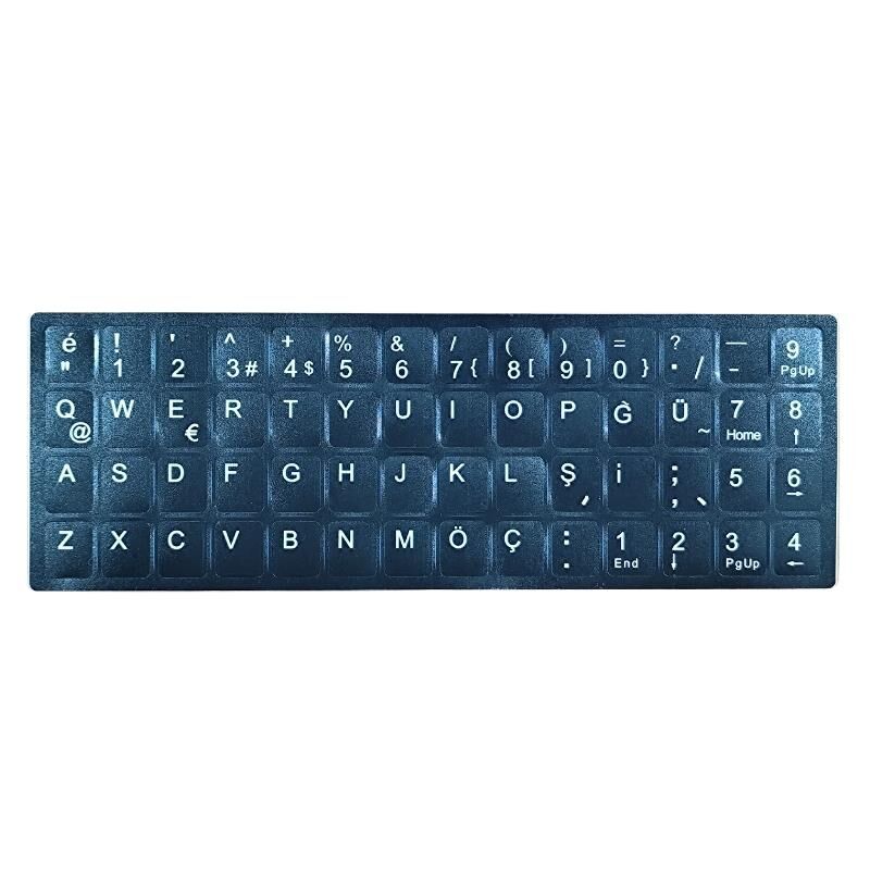 Notebook Klavyeleri İçin Türkçe Sticker Seti - Q Siyah