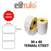 Elitrulo Barkod Etiketi 30x40 Termal - 1000 Adet