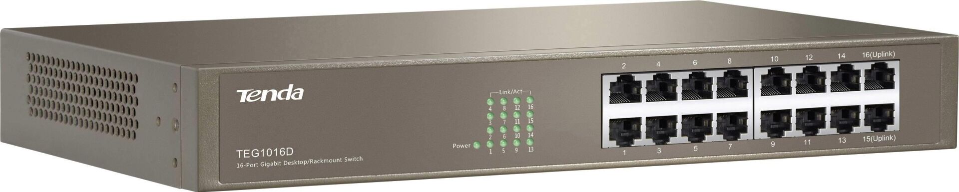Tenda 16 Port Switch 10/100/1000 Mbps Çelik Kasa Rack Mount