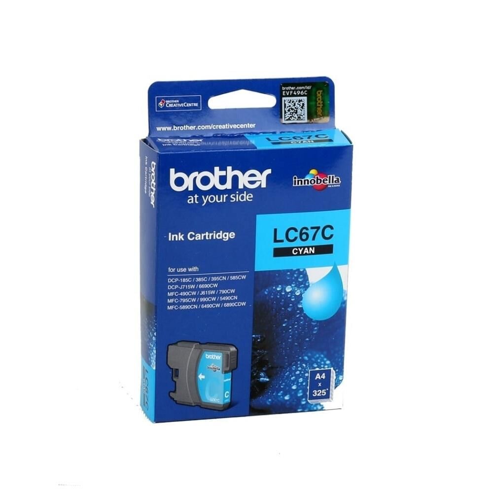 Brother LC-67C Cyan Mavi 325 Sayfa Kartuş Orj. - DCP-185, 385, MFC-490, 615, 790, 795, 990, 5490, 5890, 6490, 6890