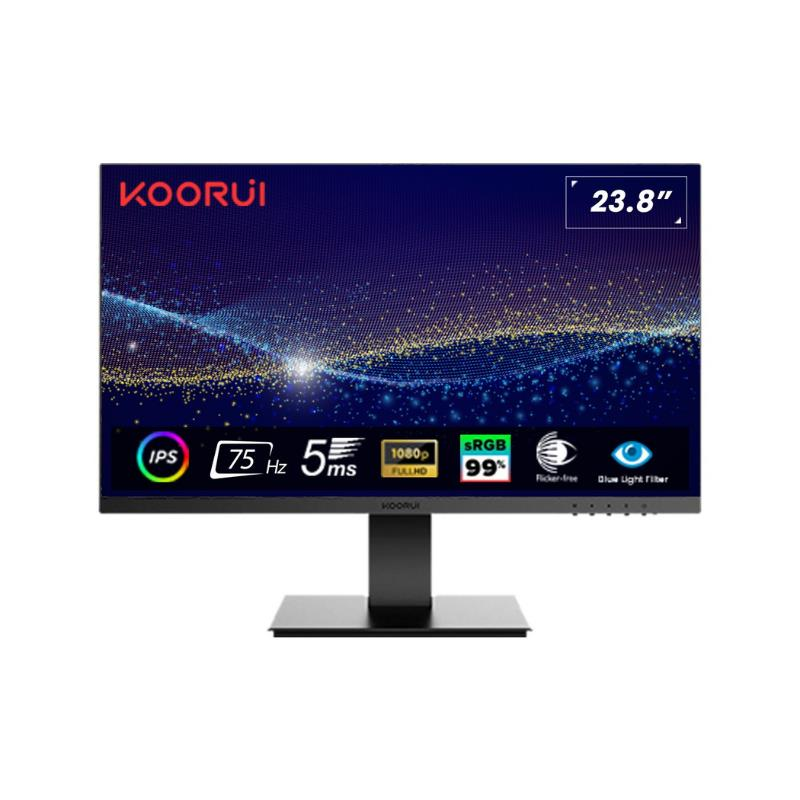 Koorui 24N1 23.8'' LED Monitör Siyah 5ms 1920x1080, 75Hz, VGA, HDMI, Vesa