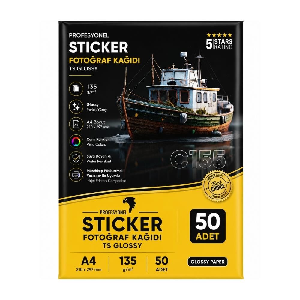 Elitstore Parlak Fotoğraf Etiketi (Professıonal Stıcker) 210x297 (A4) 135gr (50 Adet)