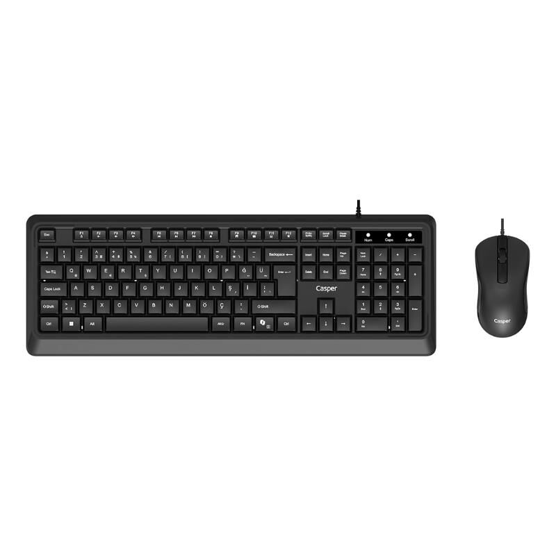 Casper Kablolu Klavye Mouse Set Siyah, USB, K331U
