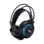 Hp DHE-8001U Mavi LED Aydınlatmalı Mikrofonlu Ses Kontrollü Gaming USB Siyah Başüstü Kulaklık
