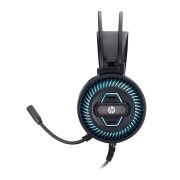 Hp DHE-8001U Mavi LED Aydınlatmalı Mikrofonlu Ses Kontrollü Gaming USB Siyah Başüstü Kulaklık